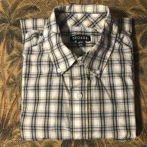 Mens Short Sleeve M 38/40 Plaid Shirt
